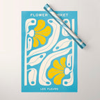 Iceberg & Golden Poppy: Les Fleurs | Flower Market Color Series 03 Wrapping Paper Gallery Image 1