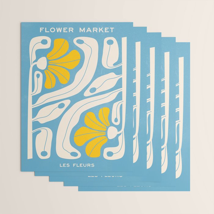 Iceberg & Golden Poppy: Les Fleurs | Flower Market Color Series 03 Wrapping Paper Gallery Image 3