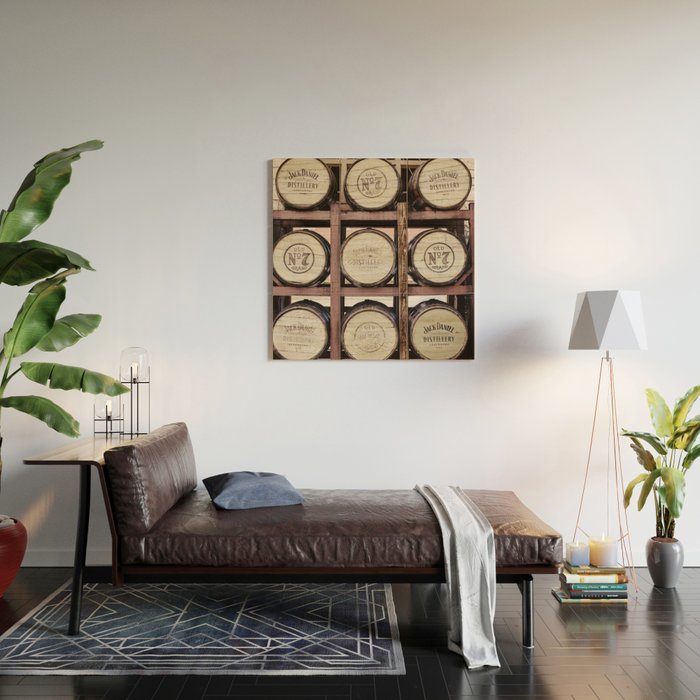 Whiskey Barrels x Bar Cart Decor Wood Wall Art Gallery Image 2