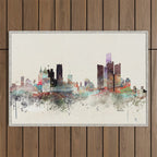 detroit michigan skyline Outdoor Rug Gallery Image 1