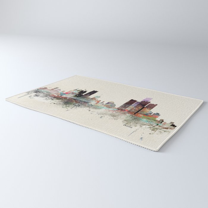 detroit michigan skyline Rug Gallery Image 3