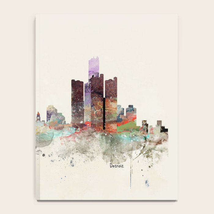 detroit michigan skyline Notebook Gallery Image 4