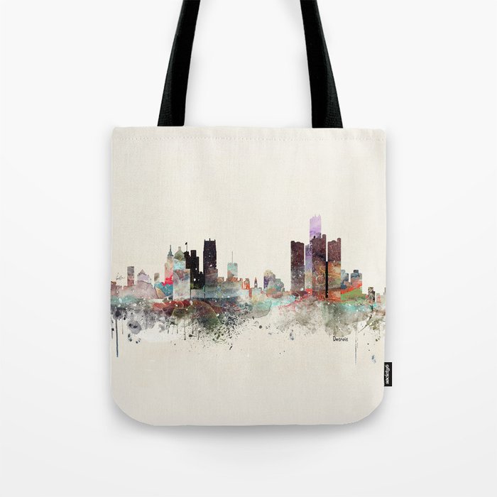 detroit michigan skyline Tote Bag Gallery Image 1
