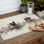 detroit michigan skyline Outdoor Rug Gallery Image 2
