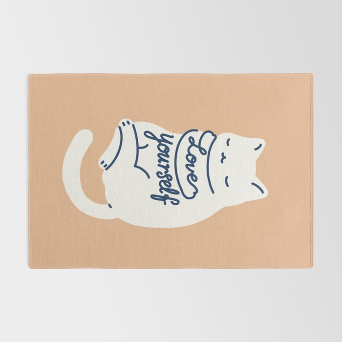 Love Yourself Cat Rug Gallery Image 2