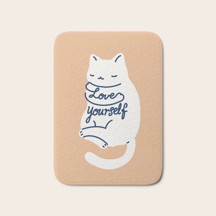 Love Yourself Cat Bath Mat Gallery Image 1