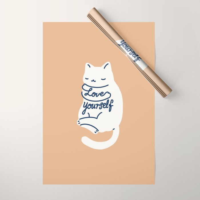 Love Yourself Cat Wrapping Paper Gallery Image 1
