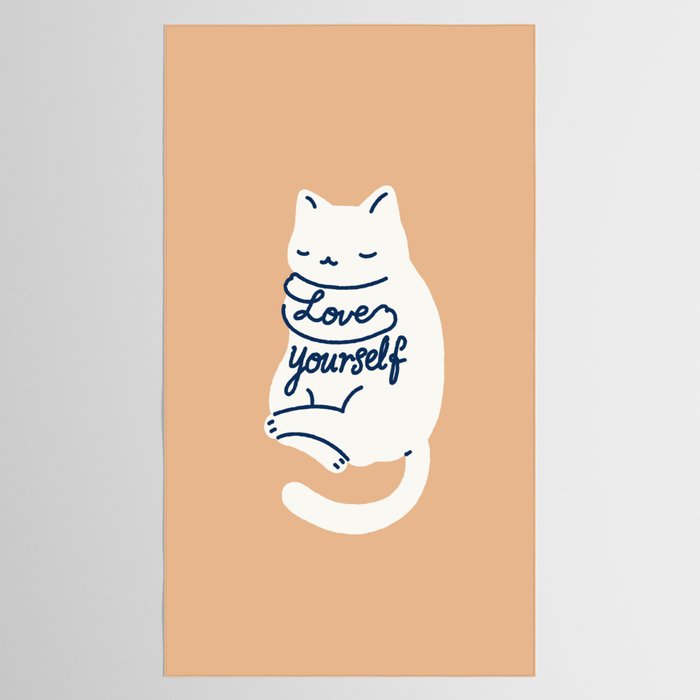 Love Yourself Cat Tablecloth Gallery Image 2
