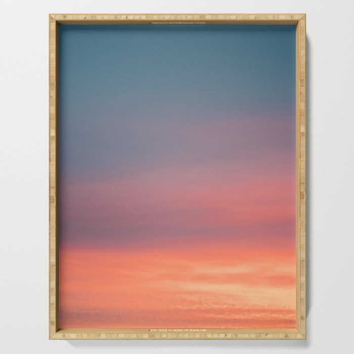 Colorful sunrise | Wanderlust fine art print photography | Sunset sky Serving Tray Gallery Image 1