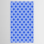 Mid Century Modern Atomic Stars Retro Starburst Pattern in Royal Blue and Light Blue Tablecloth Gallery Image 2