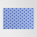 Mid Century Modern Atomic Stars Retro Starburst Pattern in Royal Blue and Light Blue Rug Gallery Image 2