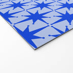 Mid Century Modern Atomic Stars Retro Starburst Pattern in Royal Blue and Light Blue Welcome Mat Gallery Image 2
