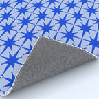 Mid Century Modern Atomic Stars Retro Starburst Pattern in Royal Blue and Light Blue Rug Gallery Image 4