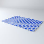 Mid Century Modern Atomic Stars Retro Starburst Pattern in Royal Blue and Light Blue Rug Gallery Image 3
