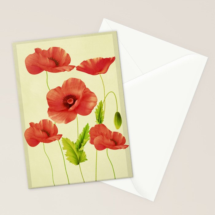 Red Poppies 3 Stationery Card Gallery Image 2