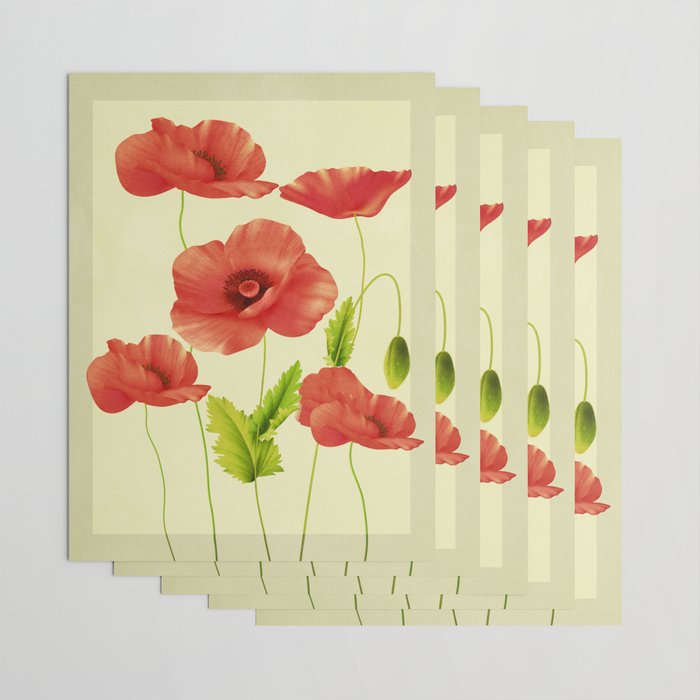 Red Poppies 3 Wrapping Paper Gallery Image 3