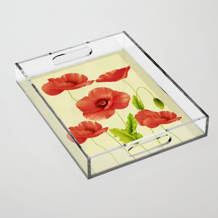 Red Poppies 3 Acrylic Tray Gallery Image 1