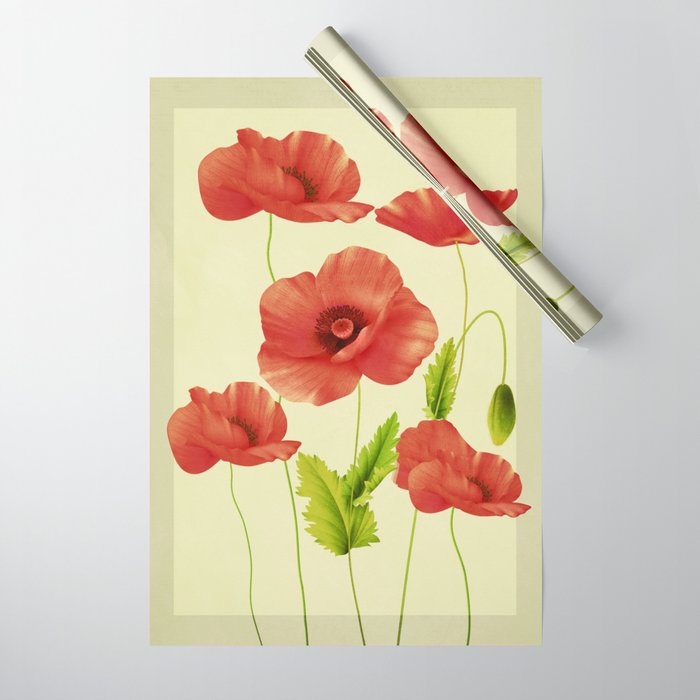 Red Poppies 3 Wrapping Paper Gallery Image 1