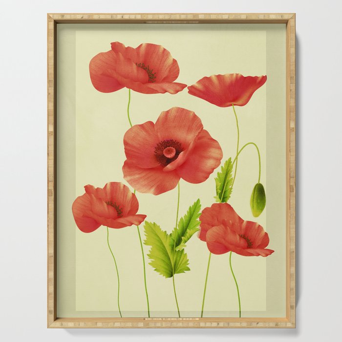 Red Poppies 3 Serving Tray Gallery Image 1