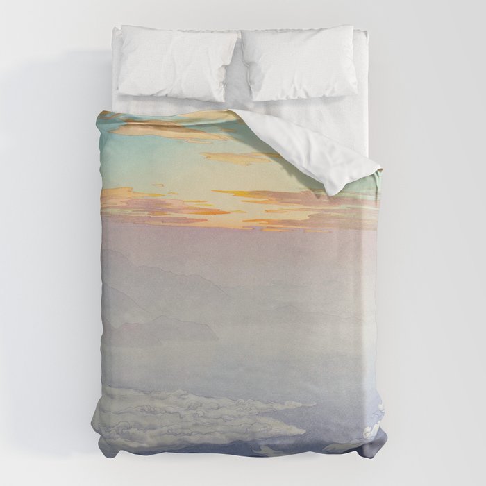 Sea of Clouds (Unkai, Ho-o-San) Hiroshi Yoshida Modern Japanese Woodblock Print Duvet Cover Gallery Image 6