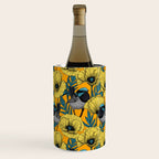 Fairy wren and poppies in yellow Wine Chiller Gallery Image 1