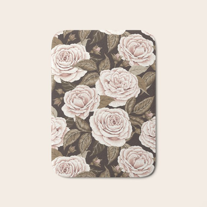 A Realm Of Roses - Dark Academia Pink Bath Mat Gallery Image 1