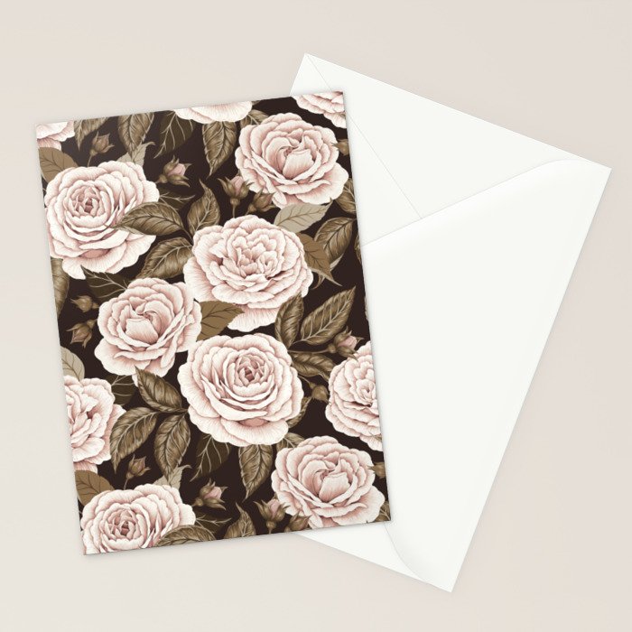 A Realm Of Roses - Dark Academia Pink Stationery Card Gallery Image 2
