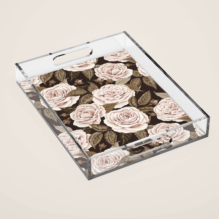 A Realm Of Roses - Dark Academia Pink Acrylic Tray Gallery Image 1