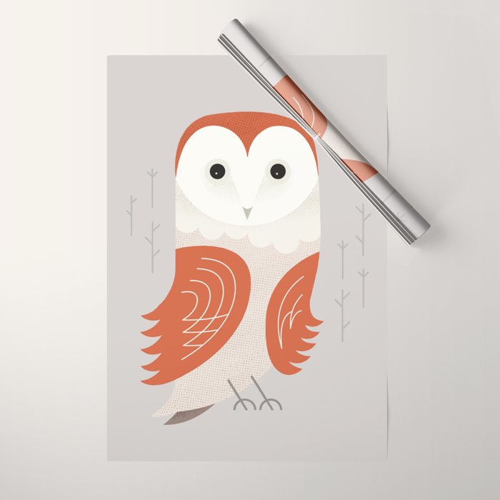 Barn Owl, Bird of United Kingdom Wrapping Paper