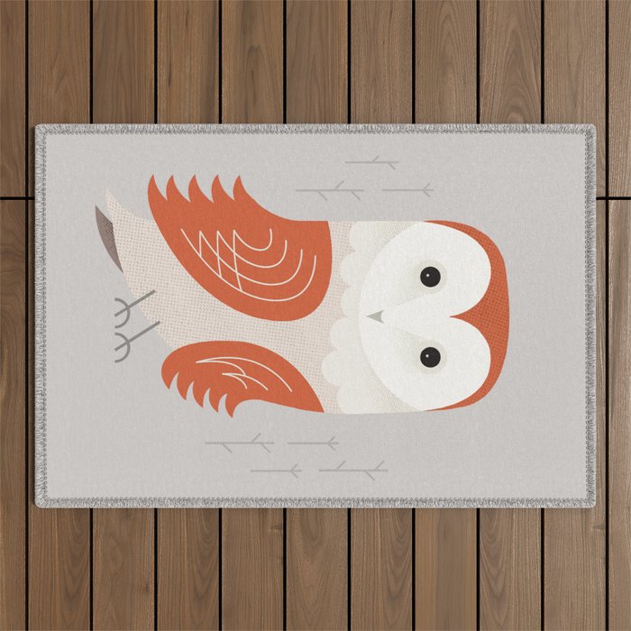 Barn Owl, Bird of United Kingdom Outdoor Rug Gallery Image 1
