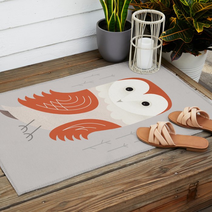 Barn Owl, Bird of United Kingdom Outdoor Rug Gallery Image 2
