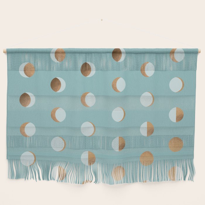 The Lunar Cycle â¢ Phases of the Moon â Copper & Robin's Egg Blue Palette Wall Hanging Gallery Image 1