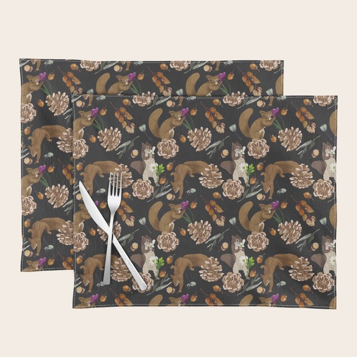 Squirrel flowering dark meadow Placemat Gallery Image 1
