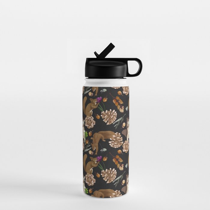 Squirrel flowering dark meadow Water Bottle Gallery Image 1