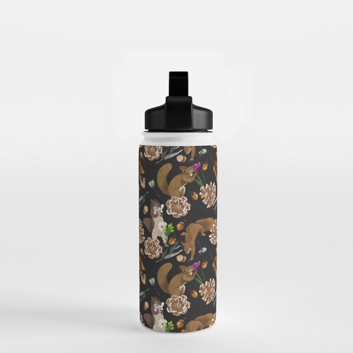 Squirrel flowering dark meadow Water Bottle Gallery Image 2