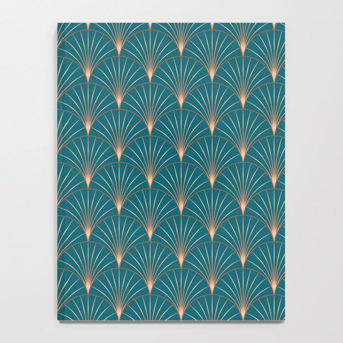 Vintage Art Deco Floral Copper & Teal Notebook Gallery Image 4
