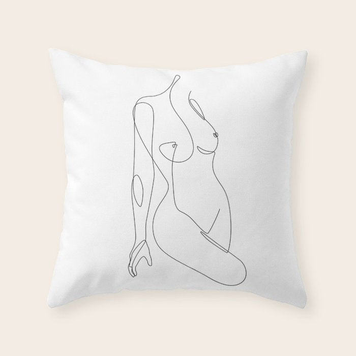 Single Nude Throw Pillow Gallery Image 6