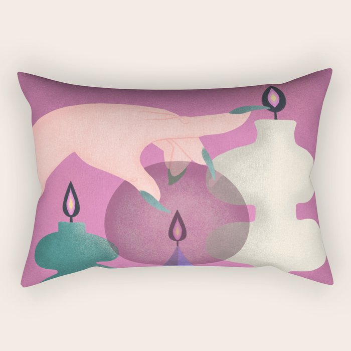 Black Flame Candle  Rectangular Pillow Gallery Image 1