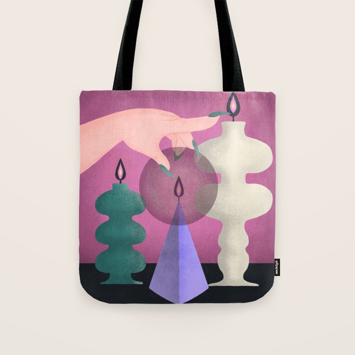 Black Flame Candle  Tote Bag Gallery Image 1
