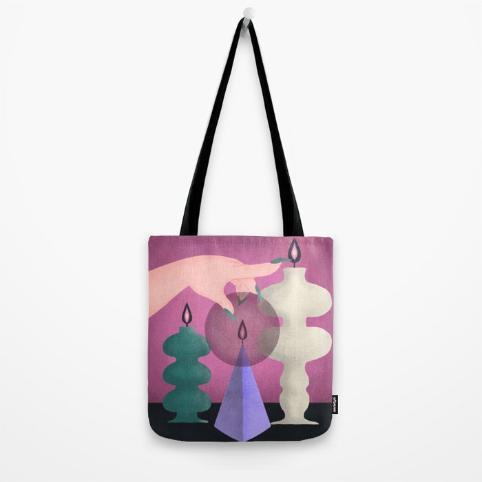 Black Flame Candle  Tote Bag Gallery Image 2