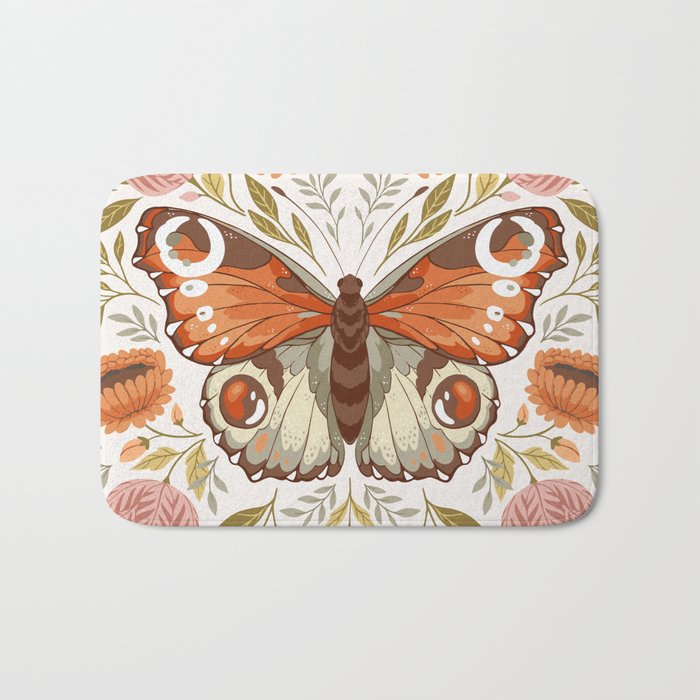 William Morris Inspired Butterfly Bath Mat Gallery Image 1