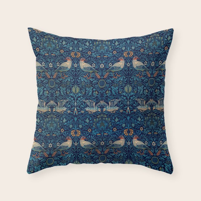 William Morris "Bird" Throw Pillow Gallery Image 6