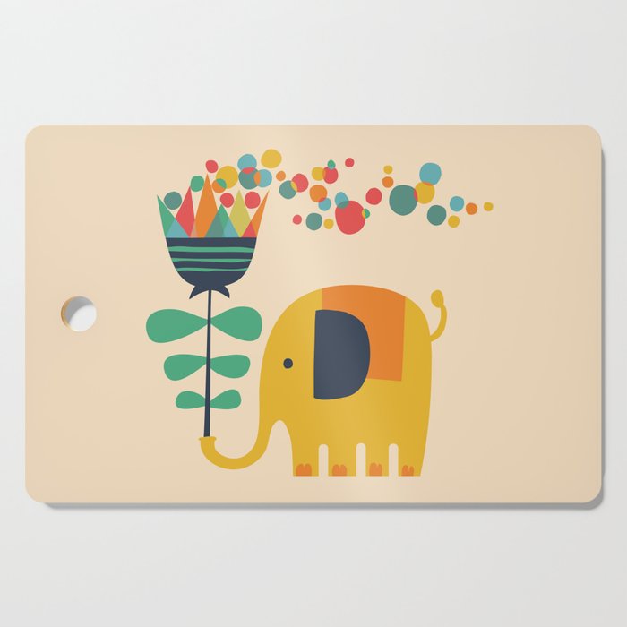 Elephant with giant flower Cutting Board Gallery Image 1