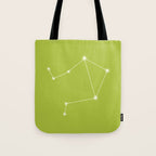 Libra Zodiac Star Constellation Line Art Chartreuse Green Tote Bag Gallery Image 1