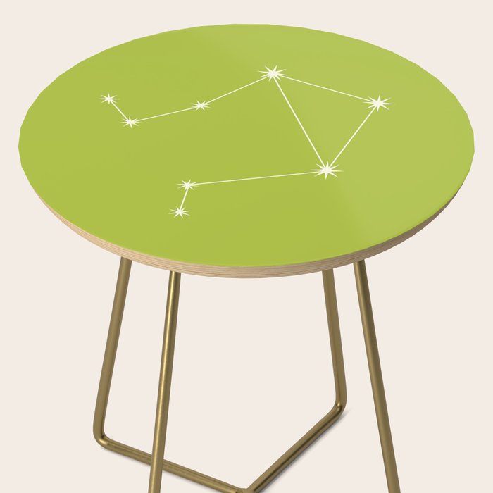 Libra Zodiac Star Constellation Line Art Chartreuse Green Side Table Gallery Image 2