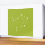 Libra Zodiac Star Constellation Line Art Chartreuse Green Wall Mural Gallery Image 2