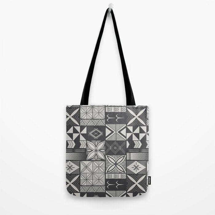 UrbanNesian Grey Maluelue Siapo and Tatau Tote Bag Gallery Image 2