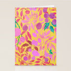 Exotic Fruit Garden Tropical Summer Foliage And Fruit Yellow Stationery Card Gallery Image 2