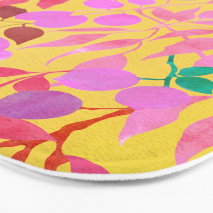 Exotic Fruit Garden Tropical Summer Foliage And Fruit Yellow Bath Mat Gallery Image 3