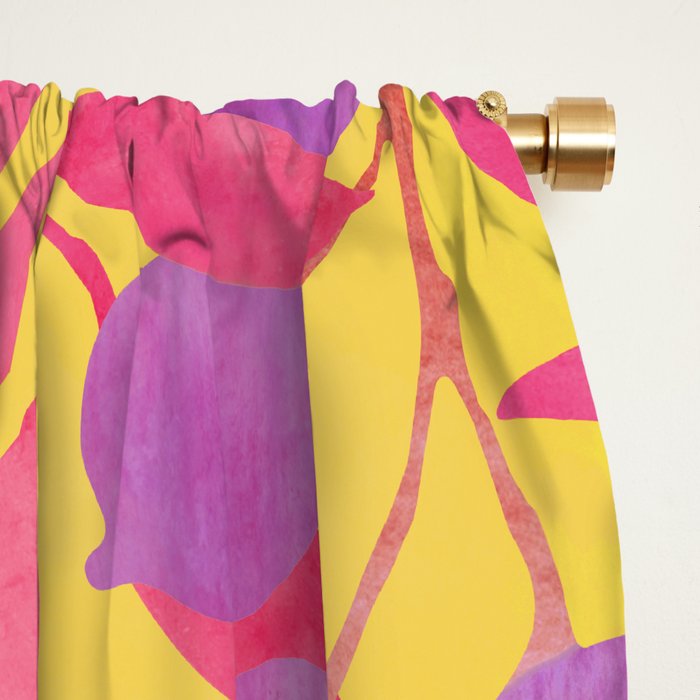 Exotic Fruit Garden Tropical Summer Foliage And Fruit Yellow Window Curtain Gallery Image 2